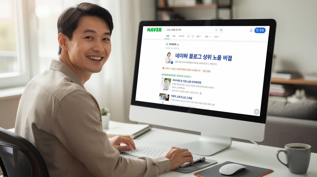 네이버 블로그 상위 노출에 성공한 블로거의 모습
